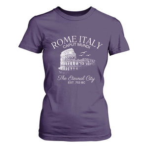 Rome Colosseum Italy T Shirt For Women Caput Mindi The Eternal City Amphitheatre Ancient TS11 Purple Print Your Wear