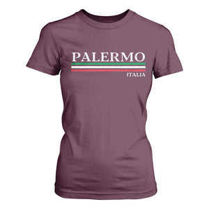 Palermo Sicily Italian Flag Souvenirs Sicilia Italia T Shirt For Women TS11 Maroon Print Your Wear