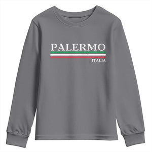 Palermo Sicily Italian Flag Souvenirs Sicilia Italia Youth Sweatshirt TS11 Charcoal Print Your Wear