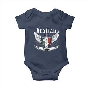 Italian Pride Baby Onesie Vintage Patriotic Italy Map TS11 Navy Print Your Wear