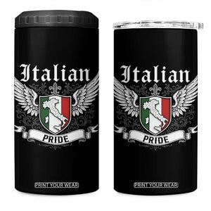 Italian Pride 4 in 1 Can Cooler Tumbler Vintage Patriotic Italy Map TS11 One Size: 16 oz Black Print Your Wear