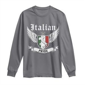 Italian Pride Long Sleeve Shirt Vintage Patriotic Italy Map TS11 Charcoal Print Your Wear