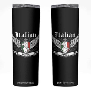 Italian Pride Skinny Tumbler Vintage Patriotic Italy Map TS11 Black Print Your Wear