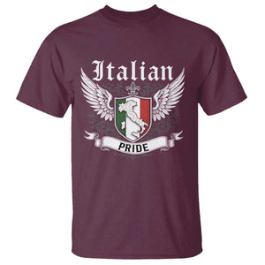 Italian Pride T Shirt Vintage Patriotic Italy Map TS11 Maroon Print Your Wear