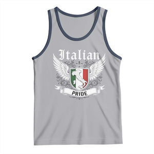 Italian Pride Tank Top Vintage Patriotic Italy Map TS11 Athletic Heather Navy Print Your Wear