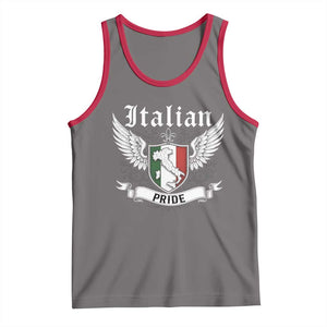 Italian Pride Tank Top Vintage Patriotic Italy Map TS11 Deep Heather Red Print Your Wear