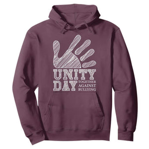 Anti Bullying Awareness Hoodie Unity Day Together Against Bullying Hand TS11 Maroon Print Your Wear