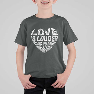 Anti Bullying Awareness T Shirt For Kid Love Is Louder Stand Against Bullying Unity Day Heart TS11 Dark Heather Print Your Wear