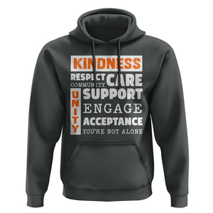 Anti Bullying Awareness Hoodie Kindness Respect Support Unity Day TS11 Dark Heather Print Your Wear