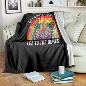 Halloween LGBT Throw Blanket Gay Rights Queer Life Lez To The Bones Skeleton TS11 Print Your Wear