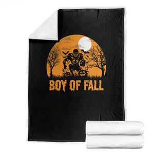 Funny Halloween Football Throw Blanket Boy Of Fall American Football Player Zombie Pumpkin Bat TS11 Black Print Your Wear