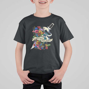 Funny Halloween T Shirt For Kid Sorta Sweet Sorta Spooky Ghost Flower Knife Murderer TS11 Black Print Your Wear
