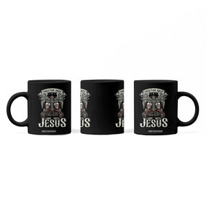 Christian Biker I Ride With Jesus Coffee Mug Religious Faith Motorcycle Rider Skull TS11 Print Your Wear