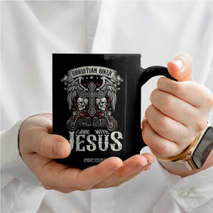 Christian Biker I Ride With Jesus Coffee Mug Religious Faith Motorcycle Rider Skull TS11 Print Your Wear