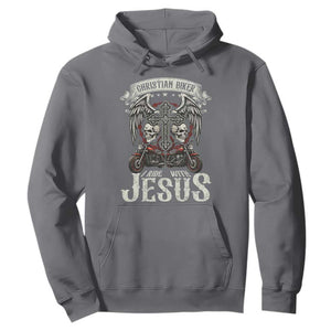 Christian Biker I Ride With Jesus Hoodie Religious Faith Motorcycle Rider Skull TS11 Charcoal Print Your Wear