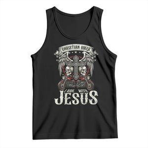 Christian Biker I Ride With Jesus Tank Top Religious Faith Motorcycle Rider Skull TS11 Black Print Your Wear