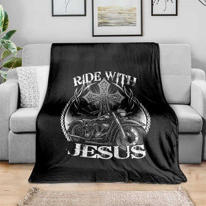 Christian Biker Throw Blanket Ride With Jesus Religious Faith Motorcycle Rider TS11 Print Your Wear