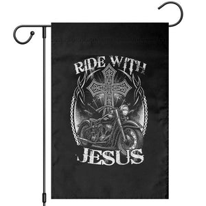 Christian Biker Garden Flag Ride With Jesus Religious Faith Motorcycle Rider TS11 Black Print Your Wear