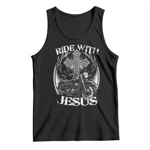 Christian Biker Tank Top Ride With Jesus Religious Faith Motorcycle Rider TS11 Black Print Your Wear