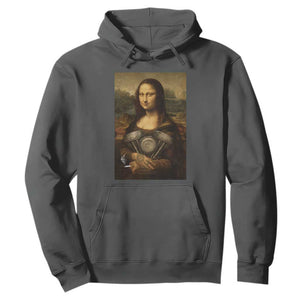 Funny Monalisa Rider Vintage Retro Motorcycle Engine Hoodie TS11 Dark Heather Print Your Wear
