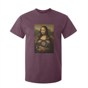 Funny Monalisa Rider Vintage Retro Motorcycle Engine T Shirt For Kid TS11 Maroon Print Your Wear