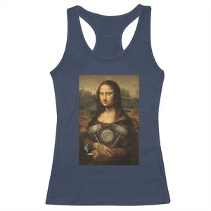 Funny Monalisa Rider Vintage Retro Motorcycle Engine Racerback Tank Top TS11 Navy Print Your Wear