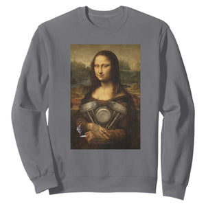 Funny Monalisa Rider Vintage Retro Motorcycle Engine Sweatshirt TS11 Charcoal Print Your Wear