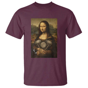 Funny Monalisa Rider Vintage Retro Motorcycle Engine T Shirt TS11 Maroon Print Your Wear