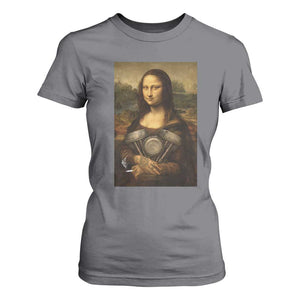 Funny Monalisa Rider Vintage Retro Motorcycle Engine T Shirt For Women TS11 Charcoal Print Your Wear