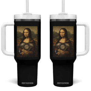 Funny Monalisa Rider Vintage Retro Motorcycle Engine Tumbler With Handle TS11 One Size: 40 oz Black Print Your Wear