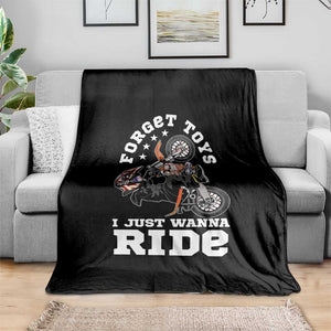 Dirt Bike Boys Throw Blanket Funny Forgive Toys I Just Wanna Ride Motocross Rider TS11 Print Your Wear