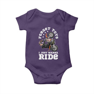 Dirt Bike Boys Baby Onesie Funny Forgive Toys I Just Wanna Ride Motocross Rider TS11 Purple Print Your Wear
