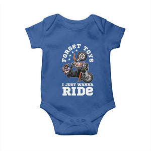 Dirt Bike Boys Baby Onesie Funny Forgive Toys I Just Wanna Ride Motocross Rider TS11 Royal Blue Print Your Wear