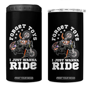 Dirt Bike Boys 4 in 1 Can Cooler Tumbler Funny Forgive Toys I Just Wanna Ride Motocross Rider TS11 One Size: 16 oz Black Print Your Wear