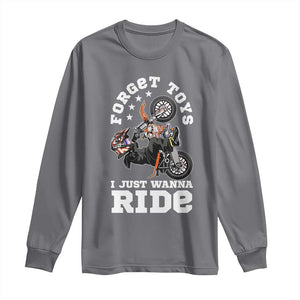 Dirt Bike Boys Long Sleeve Shirt Funny Forgive Toys I Just Wanna Ride Motocross Rider TS11 Charcoal Print Your Wear