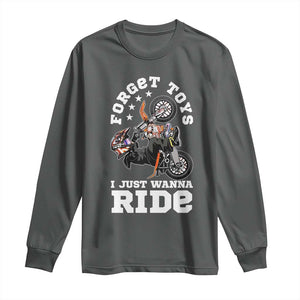 Dirt Bike Boys Long Sleeve Shirt Funny Forgive Toys I Just Wanna Ride Motocross Rider TS11 Dark Heather Print Your Wear