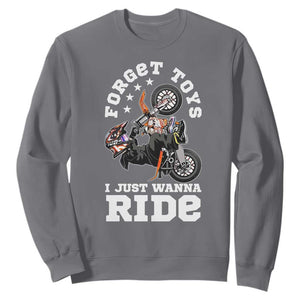Dirt Bike Boys Sweatshirt Funny Forgive Toys I Just Wanna Ride Motocross Rider TS11 Charcoal Print Your Wear