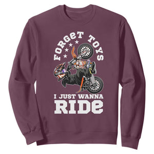 Dirt Bike Boys Sweatshirt Funny Forgive Toys I Just Wanna Ride Motocross Rider TS11 Maroon Print Your Wear