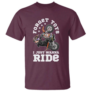 Dirt Bike Boys T Shirt Funny Forgive Toys I Just Wanna Ride Motocross Rider TS11 Maroon Print Your Wear