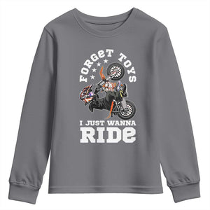 Dirt Bike Boys Youth Sweatshirt Funny Forgive Toys I Just Wanna Ride Motocross Rider TS11 Charcoal Print Your Wear