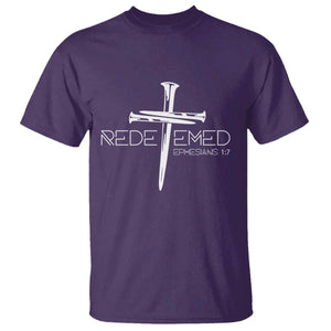 Redeemed Christian Vintage Ephesians Bible Verse Redemption T Shirt TS11 Purple Print Your Wear