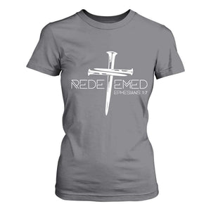Redeemed Christian Vintage Ephesians Bible Verse Redemption T Shirt For Women TS11 Charcoal Print Your Wear