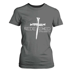 Redeemed Christian Vintage Ephesians Bible Verse Redemption T Shirt For Women TS11 Dark Heather Print Your Wear