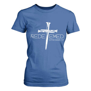 Redeemed Christian Vintage Ephesians Bible Verse Redemption T Shirt For Women TS11 Royal Blue Print Your Wear