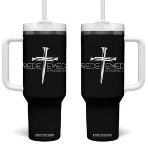 Redeemed Christian Vintage Ephesians Bible Verse Redemption Tumbler With Handle TS11 One Size: 40 oz Black Print Your Wear
