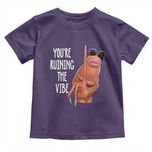 Funny Marcus Toddler T Shirt You Are Ruining The Vibe Worm Meme TS11 Purple Print Your Wear