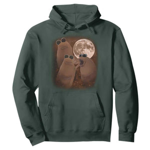 Three Marcus The Worm Moon Hoodie Funny Weird Cursed Meme TS11 Dark Forest Green Print Your Wear