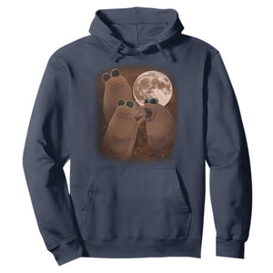Three Marcus The Worm Moon Hoodie Funny Weird Cursed Meme TS11 Navy Print Your Wear