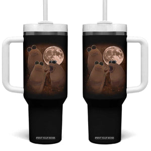 Three Marcus The Worm Moon Tumbler With Handle Funny Weird Cursed Meme TS11 One Size: 40 oz Black Print Your Wear