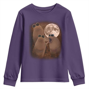 Three Marcus The Worm Moon Youth Sweatshirt Funny Weird Cursed Meme TS11 Purple Print Your Wear